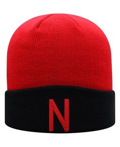 Мужская двухцветная вязаная шапка с манжетами алого и черного цвета Nebraska Huskers Core Top of the World