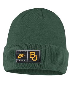 Мужская зеленая вязаная шапка с манжетами Baylor Bears Nike