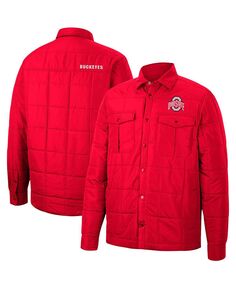 Мужская стеганая куртка с длинными кнопками Scarlet Ohio State Buckeyes Detonate Colosseum