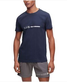 Мужская хлопковая футболка обычного кроя с защитой от ультрафиолета Hugo Boss