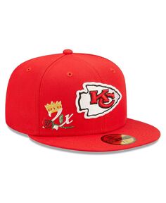 Мужская красная приталенная шляпа Kansas City Chiefs Crown 2x Super Bowl Champions 59FIFTY New Era