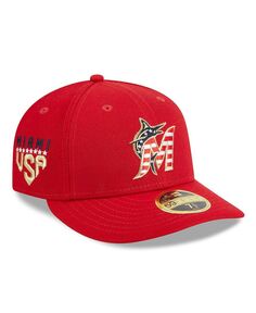 Мужская красная приталенная шляпа Miami Marlins 2023 Fourth of июля 59FIFTY New Era
