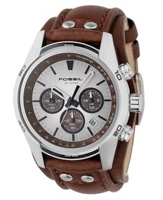 Мужские часы Decker с коричневым кожаным ремешком CH2565 Fossil