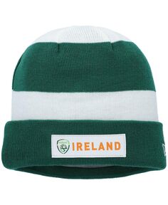 Мужская зеленая вязаная шапка с манжетами и тканой нашивкой сборной Ирландии New Era
