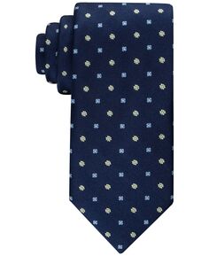 Мужской классический аккуратный галстук с медальоном и цветочным принтом Tommy Hilfiger