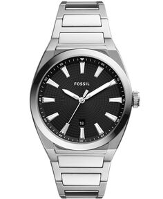 Мужские часы Everett серебристого цвета с браслетом из нержавеющей стали, 42 мм Fossil