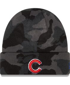 Мужская камуфляжная вязаная шапка Chicago Cubs с манжетами New Era