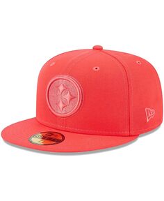 Мужская красная приталенная шляпа Pittsburgh Steelers Color Pack Brights 59FIFTY New Era