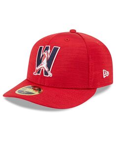 Мужская красная приталенная шляпа Washington Nationals 2023 Clubhouse Low Profile 59FIFTY New Era