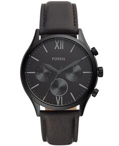 Мужские многофункциональные черные кожаные часы Fenmore 44 мм Fossil