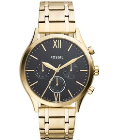 Мужские многофункциональные золотистые часы-браслет Fenmore 44 мм Fossil