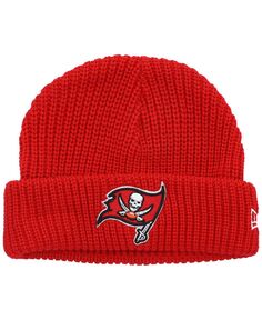 Мужская красная вязаная шапка Tampa Bay Buccaneers Fisherman Skully с манжетами New Era