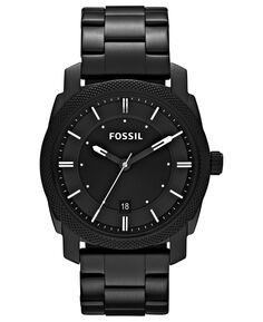 Мужские часы-механик черного цвета с браслетом из нержавеющей стали, 42 мм Fossil