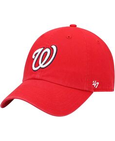 Мужская красная регулируемая шапка Washington Nationals Home Clean Up &apos;47 Brand