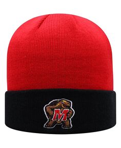 Мужская красно-черная двухцветная вязаная шапка с манжетами Maryland Terrapins Core Top of the World