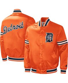 Мужская оранжевая университетская куртка-слайдер с длинными кнопками Detroit Tigers Starter
