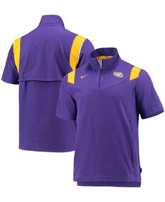Мужская фиолетовая куртка LSU Tigers 2021 Coaches с коротким рукавом и молнией до четверти Nike