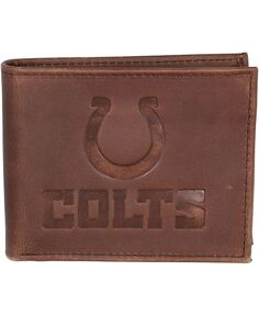 Мужской коричневый кожаный кошелек двойного сложения Indianapolis Colts Evergreen Enterprises