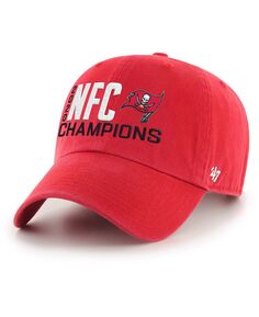 Мужская красная регулируемая кепка Tampa Bay Buccaneers 2020 NFC Champions Clean Up &apos;47 Brand