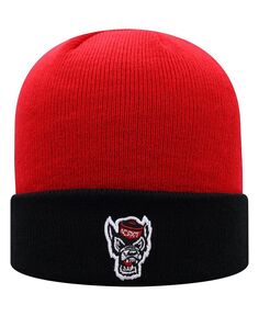 Мужская красно-черная двухцветная вязаная шапка с манжетами NC State Wolfpack Core Top of the World