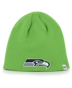 Мужская неоново-зеленая вязаная шапка с логотипом Seattle Seahawks Secondary &apos;47 Brand