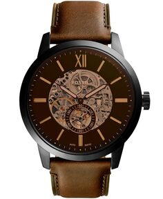 Мужские часы Townsman с коричневым кожаным ремешком, 48 мм Fossil