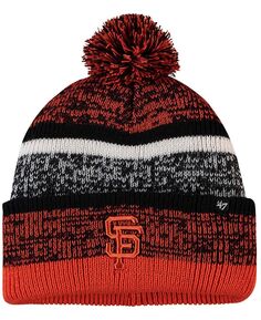 Мужская оранжевая вязаная шапка San Francisco Giants Northward с манжетами и помпоном &apos;47 Brand