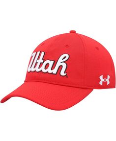 Мужская красная регулируемая шляпа Utah Utes Throwback Iso-Chill Under Armour