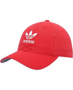 Мужская красная регулируемая шляпа с логотипом adidas