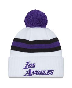 Мужская серая вязаная шапка с помпоном Los Angeles Lakers 2022/23 City Edition New Era