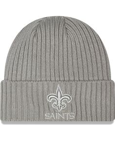 Мужская серая классическая вязаная шапка New Orleans Saints Core с манжетами New Era