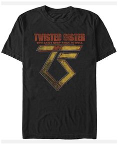 Мужская футболка с коротким рукавом и логотипом Twisted Sister в стиле рок-н-ролл в стиле металлик Fifth Sun