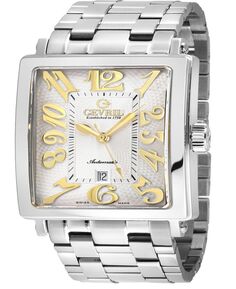 Мужские швейцарские автоматические часы-браслет из нержавеющей стали Avenue of Americas серебристого цвета, 44 мм Gevril