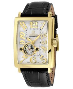 Мужские часы Avenue of Americas Intravedere швейцарские автоматические черные кожаные часы 34 x 44 мм Gevril