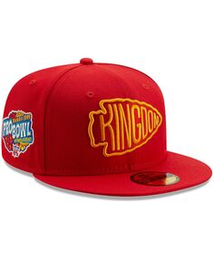 Мужская красная шляпа-комбинезон Kansas City Chiefs 1999 Pro Bowl Patch Gold 59FIFY New Era