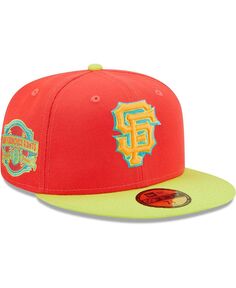 Мужская красная, неоново-зеленая шляпа San Francisco Giants Lava Highlighter Combo 59FIFTY. New Era