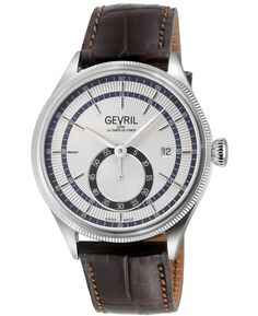 Мужские часы Empire Swiss автоматические коричневые кожаные, 40 мм Gevril