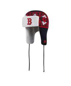 Мужская темно-синяя вязаная шапка Boston Red Sox Trapper New Era