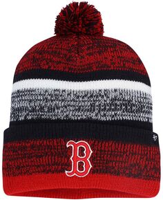Мужская темно-синяя вязаная шапка Boston Red Sox Northward с манжетами и помпоном &apos;47 Brand