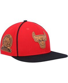 Мужская красно-черная кепка Snapback с кожаной нашивкой Chicago Bulls Heritage Pro Standard