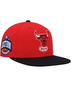 Мужская красно-черная облегающая шляпа Chicago Bulls Hardwood Classics Coast to Coast Mitchell &amp; Ness