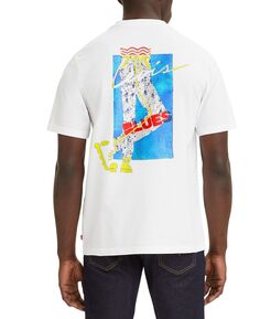 Мужская синяя футболка свободного кроя с короткими рукавами и круглым вырезом с рисунком Levi&apos;s Levis