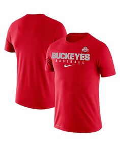 Мужская футболка Scarlet Ohio State Buckeyes Baseball Legend Performance Nike