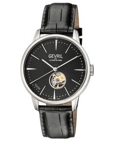 Мужские автоматические черные кожаные часы Mulberry Swiss 42 мм Gevril