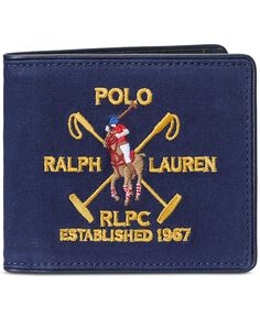 Мужской кошелек-складной кошелек из ткани и кожи с гербом Polo Ralph Lauren