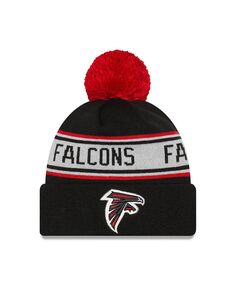 Мужская черная вязаная шапка Atlanta Falcons с манжетами и помпоном New Era