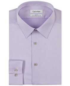 Мужская классическая рубашка приталенного кроя с узором «елочка» без железной отделки Calvin Klein