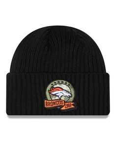 Мужская черная вязаная шапка Denver Broncos 2022 Salute To Service New Era