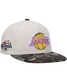 Мужская кремовая кепка с нашивкой Los Angeles Lakers Hardwood Classics NBA Finals 2010, белая камуфляжная облегающая шляпа Mitchell &amp; Ness