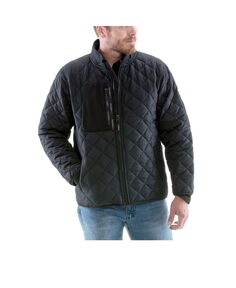 Мужская утепленная стеганая куртка с ромбовидной отделкой и воротником на флисовой подкладке - Big &amp; Tall RefrigiWear
